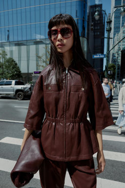 FAUX LEATHER BLAZER - Zara фото 2