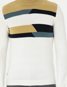 Ekru Slim Fit Yar_m Bal_k__ Yaka Triko Kazak - Pierre cardin фото 6
