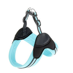 Шлейка супермягкая со светоотражающей прошивкой, обхват 48-54 см, голубая