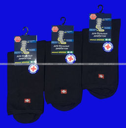 Цена за 12 пар. Носки мужские с крапивой и лайкрой лечебные с ослабленной резинкой арт. 5М