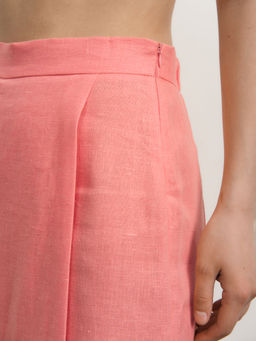 Юбка-брюки льняная 10990 коралловая
