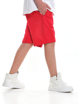 Шорты свободного кроя для мальчиков подростков 22-7639 красный - Mini maxi фото 5