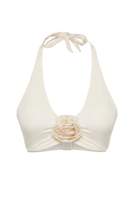 TRENDYOLMILLA Ekru Ucgen Cicek Aplikeli Bikini Ustu TBESS25BU00017  фото 2