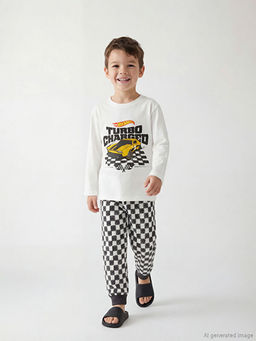 Hot Wheels Bask?l? Erkek ?ocuk Pijama Tak?m?
