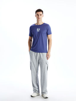 Bisiklet Yaka K?sa Kollu Bask?l? Erkek Ti??rt