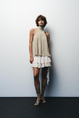 METALLIC THREAD HALTER TOP - Zara фото 2
