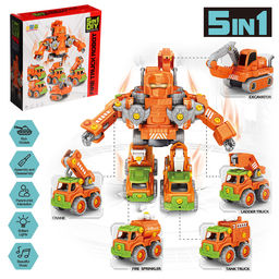 Конструктор винтовой Робот пожарный, 5 в 1