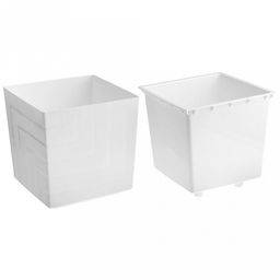 Горшок для цветов пластмассовый Квадро 13л, 25х25х25см, со вставкой, белый (Россия) - Домашняя Мода фото 4