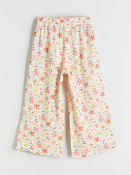 Beli Lastikli ?i?ekli K?z ?ocuk Pantolon