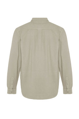 Bej Unisex Regular Fit %100 Pamuklu Keten Gorunumlu Gomlek TMNSS23GO00099