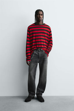 CONTRAST STRIPED T-SHIRT