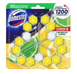 ДОМЕСТОС блок д/очищения унитаза 3х55гр Свежесть лайма