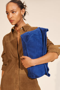 LIMITED EDITION SPLIT SUEDE MAXI CLUTCH