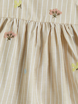 Kare Yaka ?izgili Nak??l? K?z Bebek Elbise