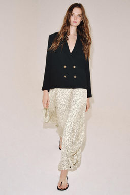 PANTAL?N ESTAMPADO DRAPEADO ZW COLLECTION / Crudo / Negro - Zara фото 4
