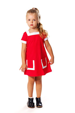 Платье Ретро кор/рукав цвет Красный, пике 100% х/б