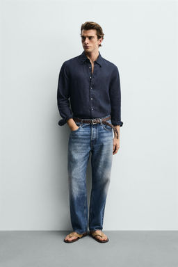 CAMISA REGULAR FIT 100% LINO / Blanco