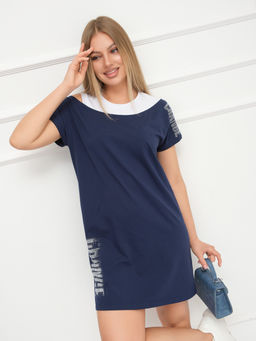 Платье женское Мирэль со стразами т.синий