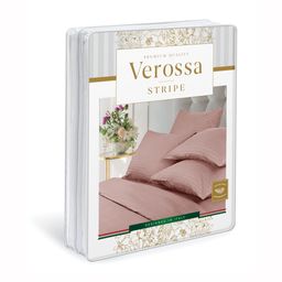 Комплект постельного белья Страйп-сатин Verossa нежно-розовый КПБ-НС-20 1.5 сп-1