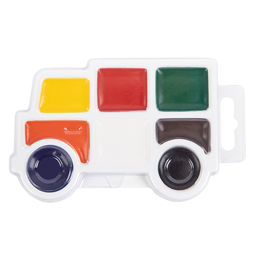 Краска акварель Лео Расти медовая без кисти в пластиковой упаковке с европодвесом LGW-0108 8 цв. Машинка