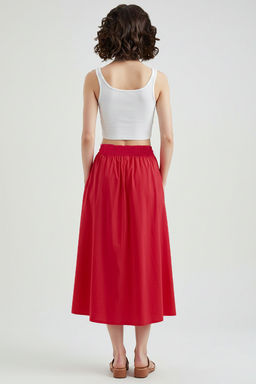 TRENDYOLMILLA Beyaz Klos Maxi Beli Lastikli Dokuma Etek TWOSS25ET00017 фото 7