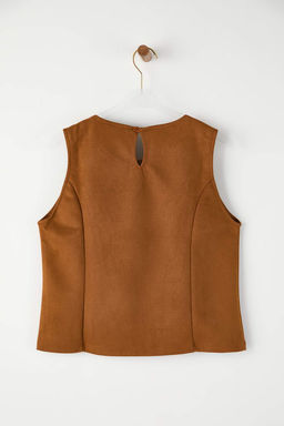 Kahverengi Regular/Normal Kal?p Suet Orme Bluz TWOAW26BZ00185 - Trendyolmilla фото 6