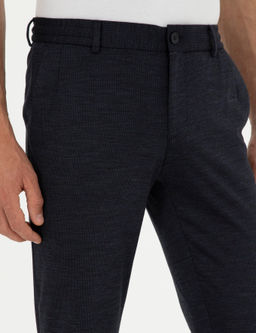 Koyu Lacivert Slim Fit Y_n Kar___ml_ Pantolon