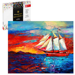 Алмазная мозаика (набор для творчества) арт. 59824 / 16 ПАРУСНИК В МОРЕ, размер: 40*50 см, (24 цвет