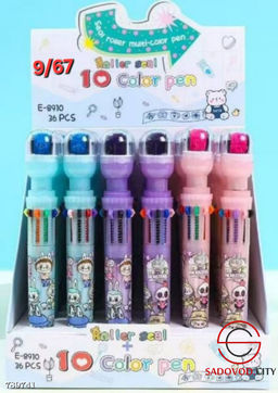 Ручка многоцветная Лабубу с печатью 10 цветов