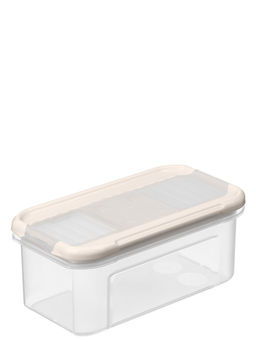 Цена за 2 шт. Емкость для сыпучих продуктов "Модена" прямоугольная 0,5л с дозатором (свет-бежевый) 221111825/01,,