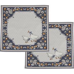 НАБОР САЛФЕТОК ИЗ 2 ШТ. ГУСИ 40*40 СМ. СИНИЙ, 100