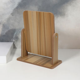 Зеркало настольное BAMBOO, 20.5×25×10 см, (15.7×20.5 см), бежевое