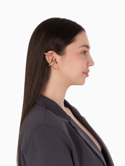 Серьги «Каффы» набор 2 шт., бублики, цвет серебро с золотом