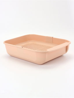 Туалет для кошек Марсель глубокий с сеткой 50×34.5×12 см (полипропилен) бежевый