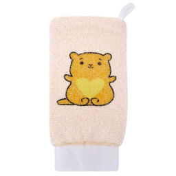 Мочалка детская рукавица из хлопка с рисунком 16333