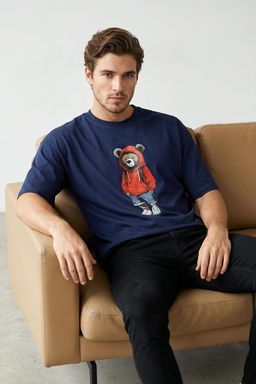 TRENDYOL MAN Ekru Unisex Oversize/Genis Kesim Ay?c?k Bask?l? %100 Pamuklu T-Shirt TMNSS25TS00158 - Trendyolmilla фото 26