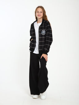 Толстовка бомбер Колледж черная клетка Ладошки  фото 13