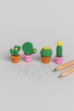 Ластики "Cactus", 4 шт. в наборе