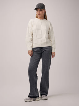 CONTE CON-681 Джинсы wide leg оксидной варки с необработанным краем washed black - Conte elegant фото 2