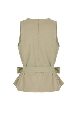 Ac?k Haki Studio Keten Gorunumlu Kusakl? Bluz TWOSS26BZ00658 - Trendyolmilla фото 2