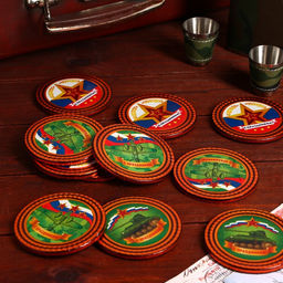 Цена за 25 шт. Шоколадная медаль С праздником Победы, кондитерская глазурь, 30 г