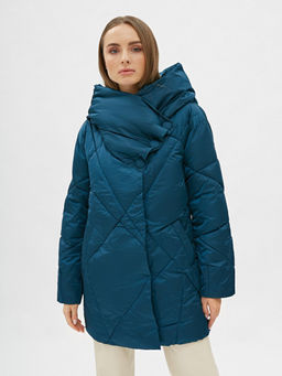 Conso/WEM 190501 - teal Полупальто утепленное женское  фото 2