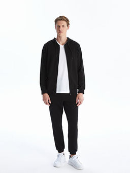 Kap??onlu Uzun Kollu Erkek Fermuarl? Sweatshirt