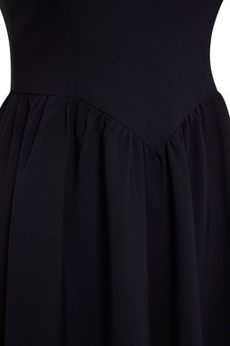 TRENDYOLMILLA Siyah A-Kesim Fiyonk Detayl? Dokuma S?k Elbise TPRSS25EL00011  фото 8