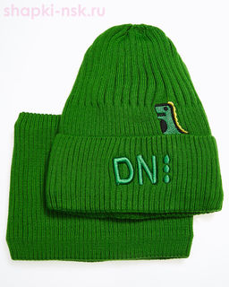 03-E Комплект для мальчика флис (колпак+снуд) (50-54)