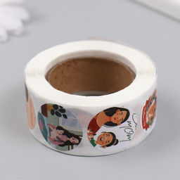 Наклейка бумага День матери, d=2.5 см, 500 шт., в рулоне