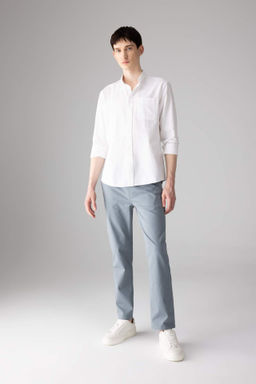 Gabardin Chino Kanvas Pantolon Regular Fit Fermuar Cepli Duz Paca - Defacto фото 9