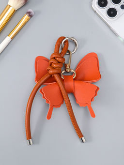 Брелок на карабине "Бабочка с узлом" красно-бордовый 13,5х9,5х2,5 см