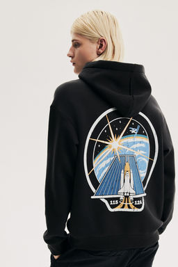 Sudadera con capucha y estampado Loose Fit