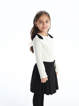 Bisiklet Yaka Kurdele Detayl? K?z ?ocuk Bluz